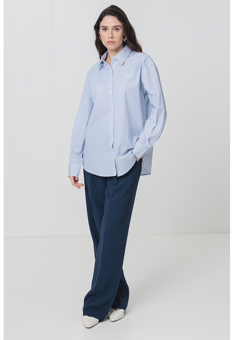 Раирана риза със свободна кройка - Кралско Синьо/Бял GUESS