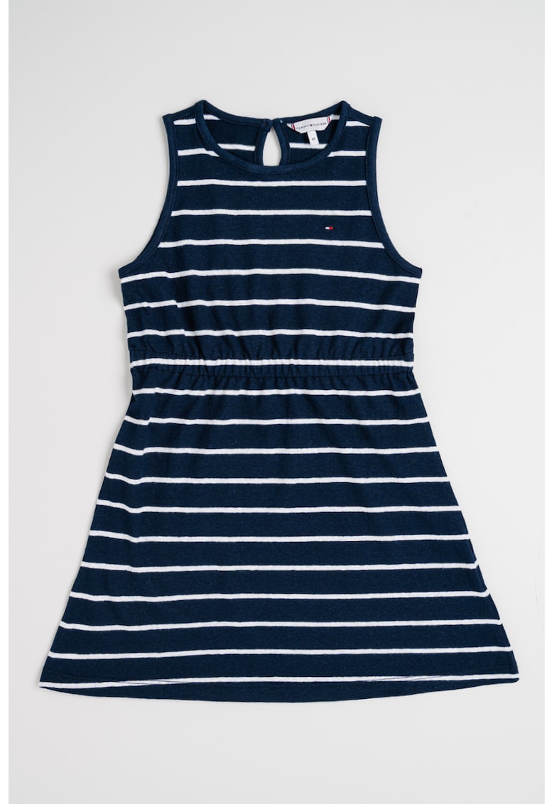 Раирана рокля без ръкави - Мръснобял/Тъмносин Tommy Hilfiger