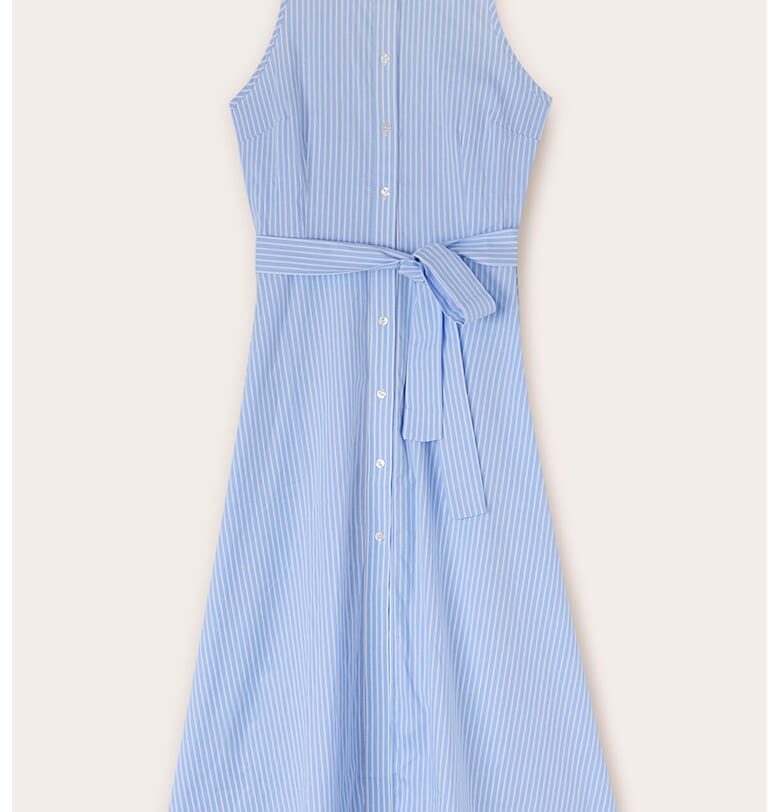 Раирана рокля с копчета - Бял/Син Motivi