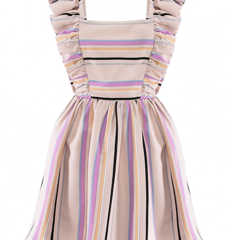 Раирана рокля с набирания - Многоцветен AVENUE No29