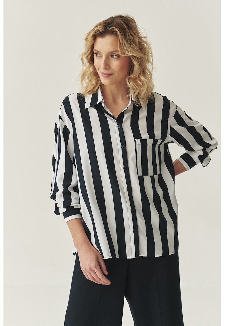 Раирана свободна риза - Черен/Мръснобял Tatuum