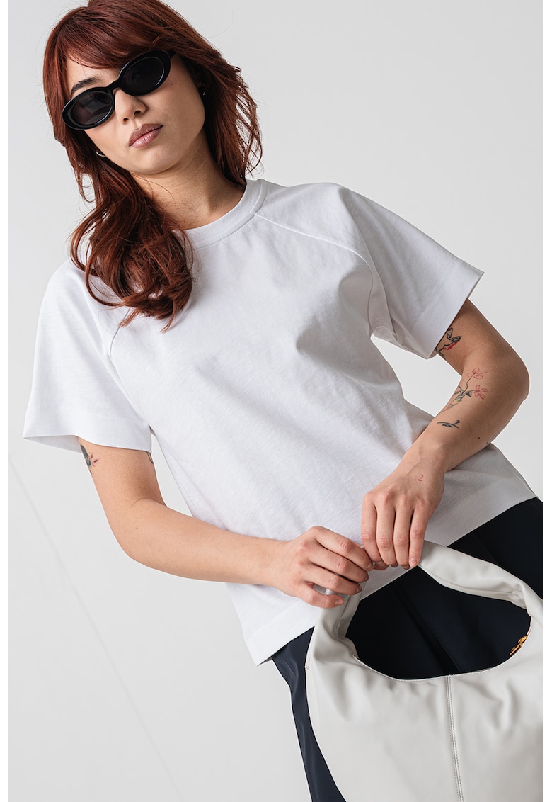 Раирана тениска Alida с ръкави реглан - Бял MaxCo