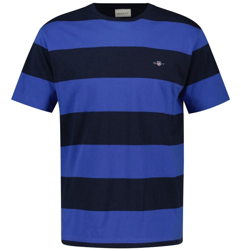 Раирана тениска с овално декооте - Син Gant