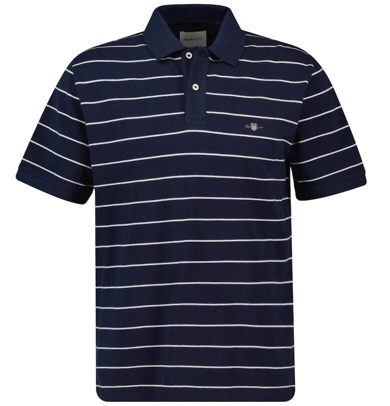 Раирана тениска с яка - Син Gant