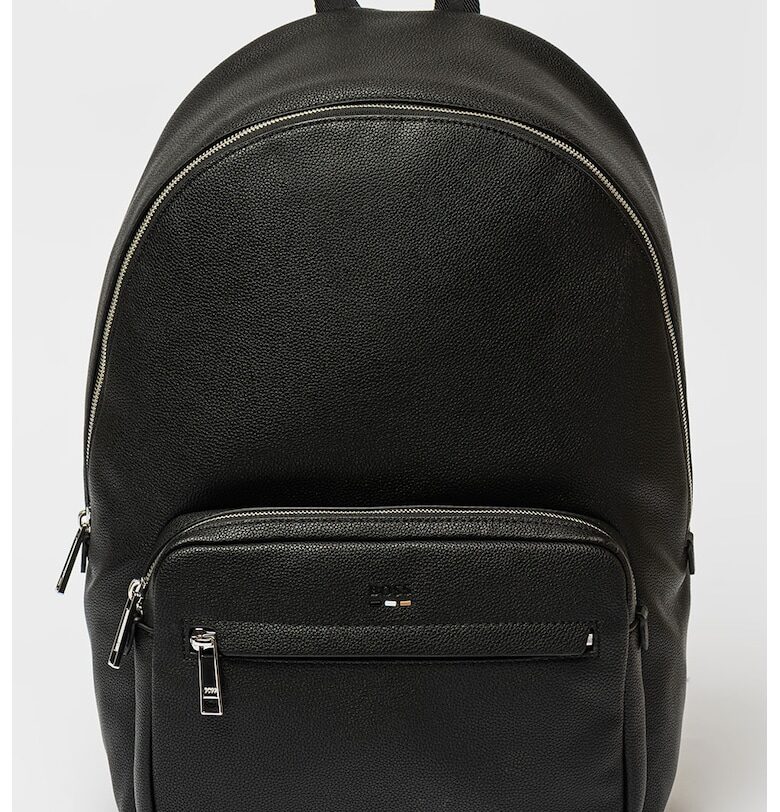 Раница от еко кожа с външен джоб - Черен BOSS