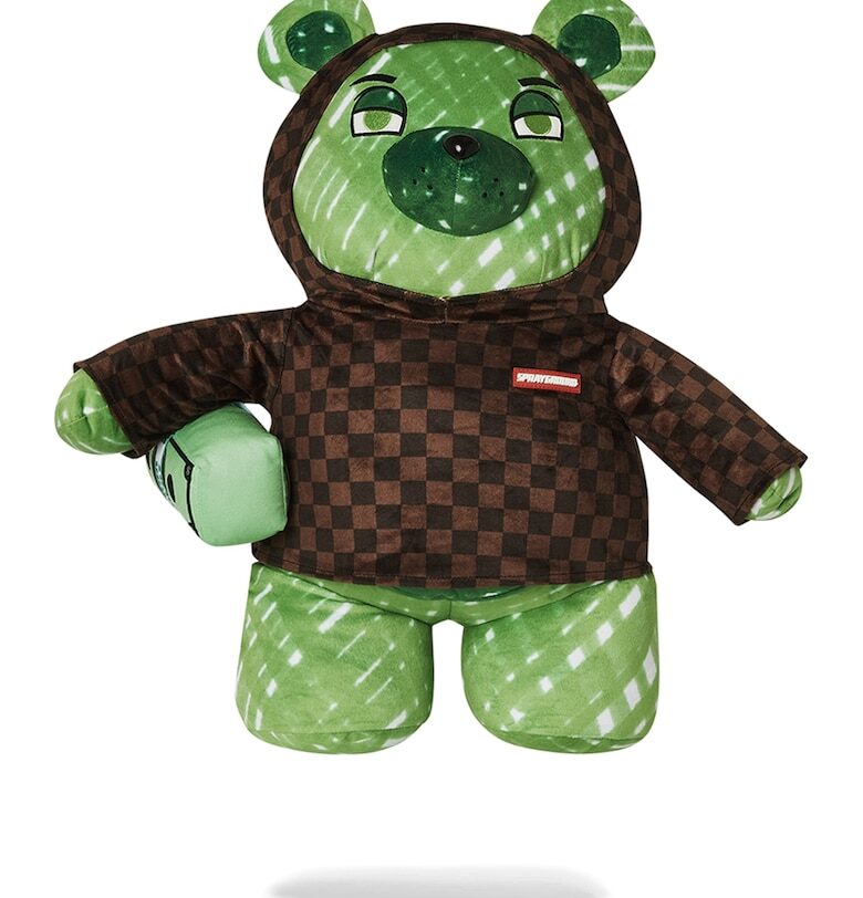 Раница с форма на мече - Бял/Зелен Sprayground