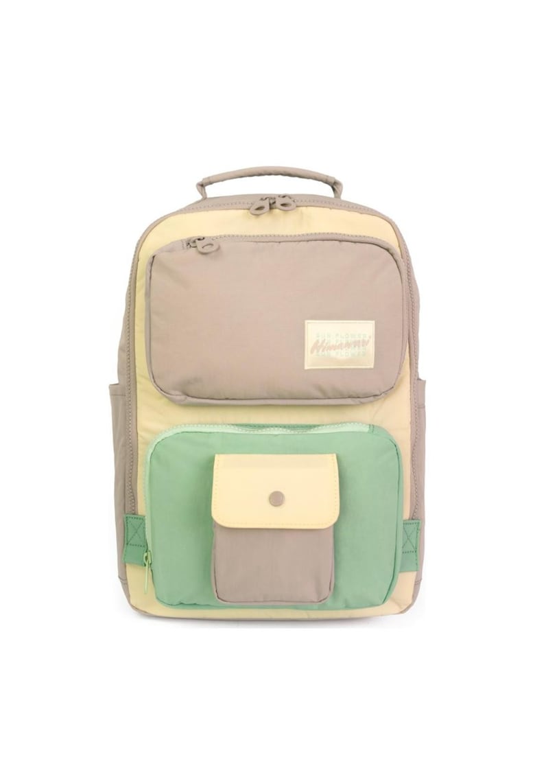 Раница № 44 Retro S - 13L - 28x36cm - Бледожълт/Аква зелено/Светло бежово Himawari