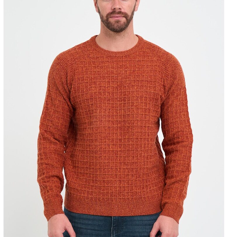Релефен пуловер с вълна - Тъмно оранжево Lee Cooper