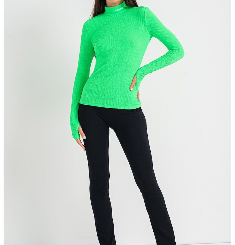 Релефна блуза по тялото - Неоново зелено Karl Lagerfeld