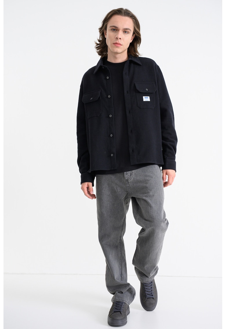 Релефна риза Ekynone с джобове - Черен HUGO