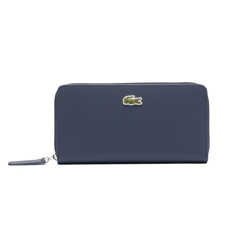 Релефно портмоне от еко кожа с лого - Тъмносин Lacoste