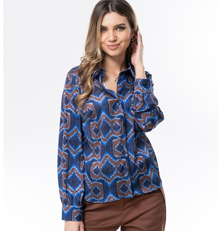 Риза Andreea с принт - Тъмносин Hermosa