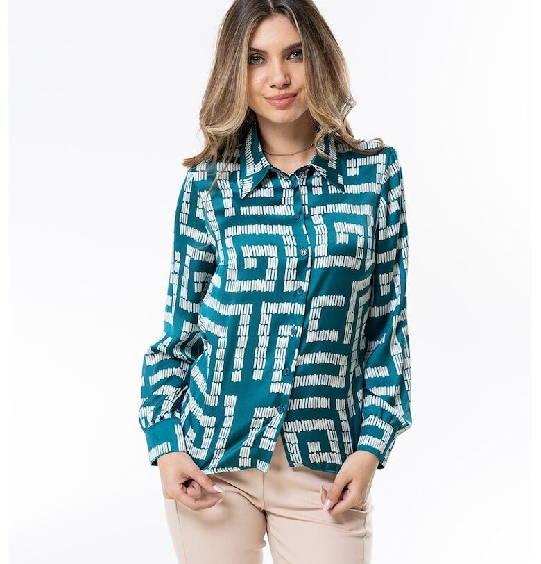 Риза Andreea с принт - Тюркоаз Hermosa