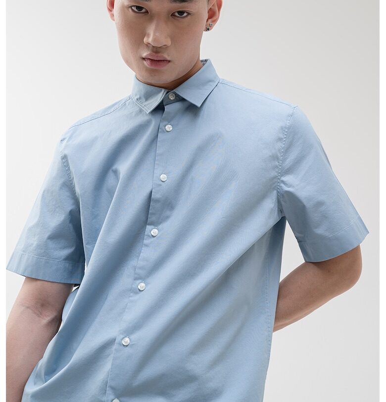 Риза Ebor със свободна кройка - Пастелносин HUGO