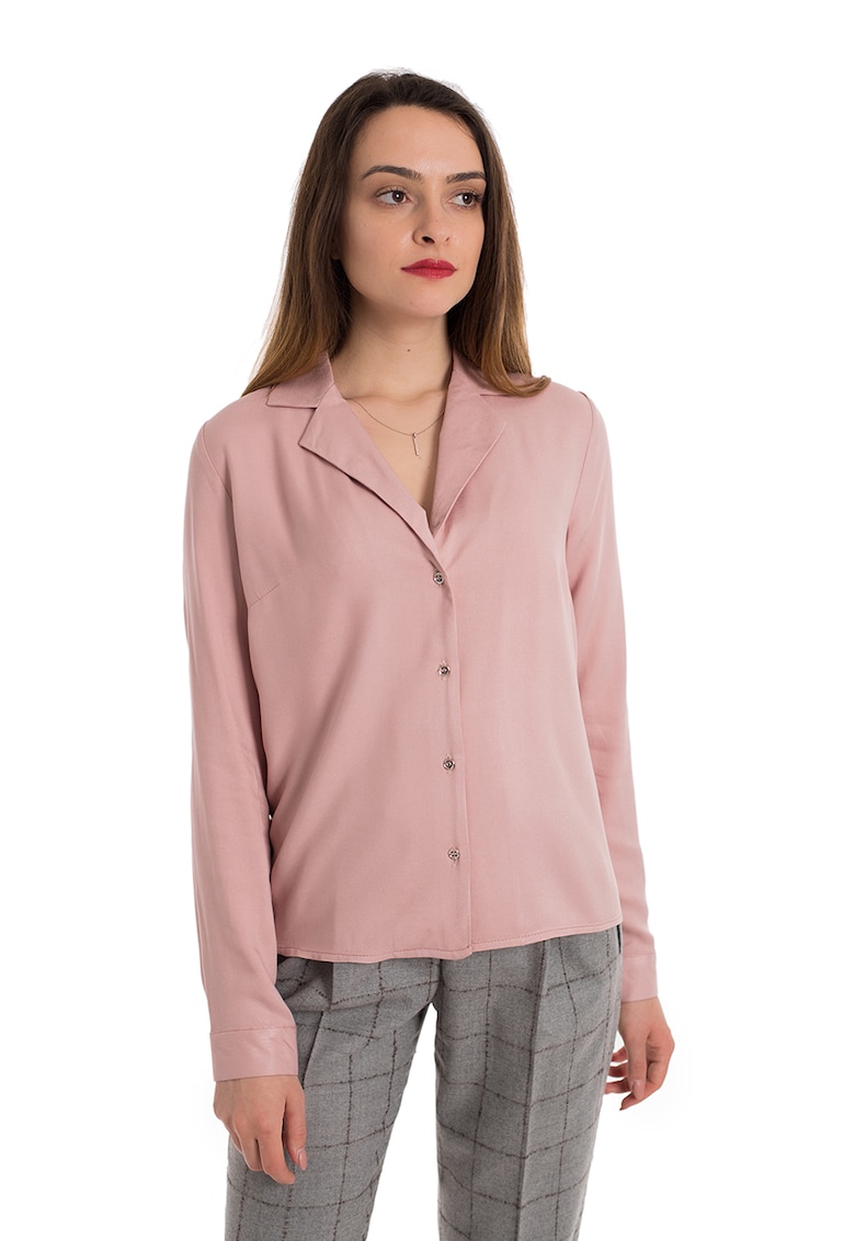 Риза Fabiana с раздвоен ревер - Прашно розово RESENSE