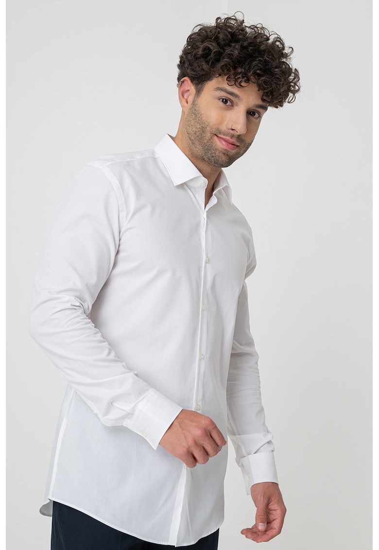 Риза Kenno с дълги ръкави - Бял HUGO