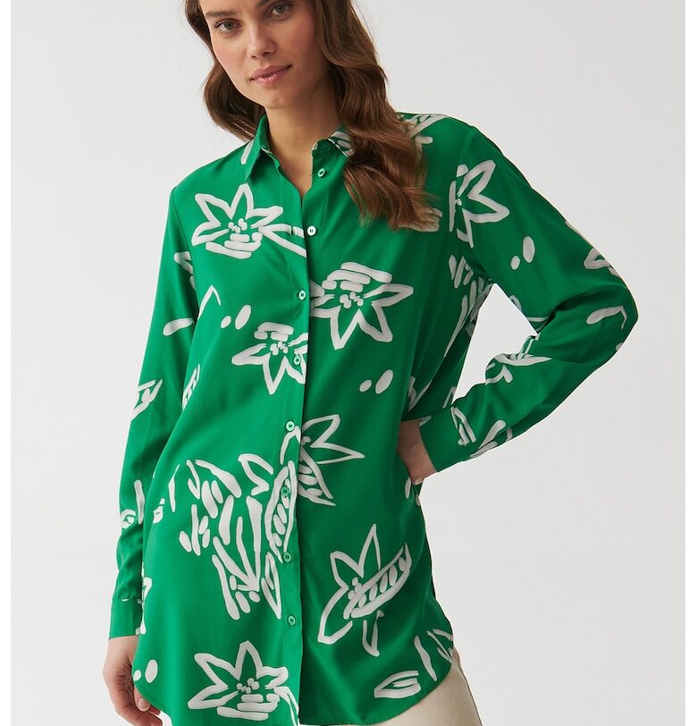 Риза Libu с флорален десен - Зелен Tatuum