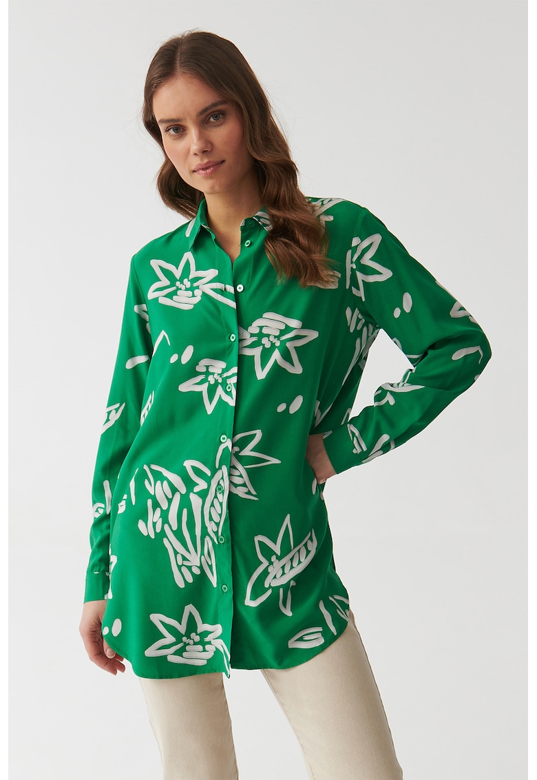 Риза Libu с флорален десен - Зелен Tatuum