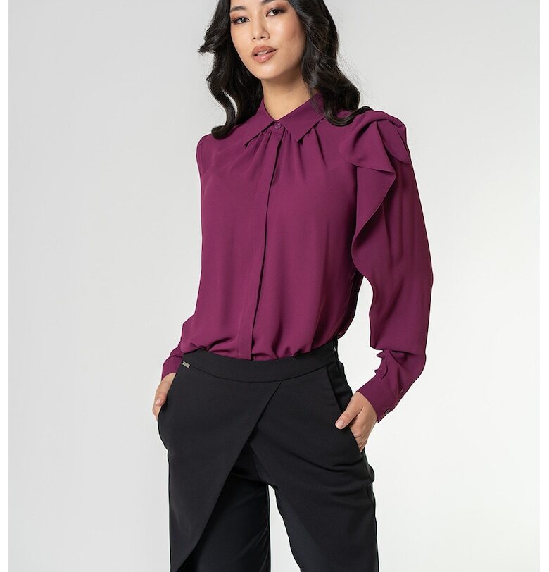 Риза Marta с дълги ръкави - Бордо Hermosa