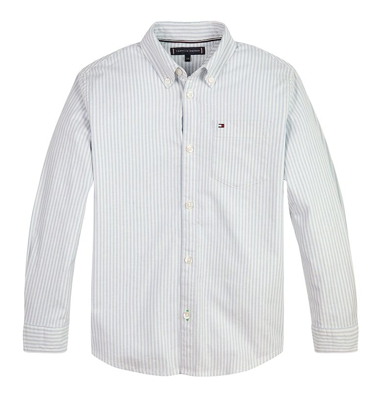Риза Oxford с органичен памук - Бял/Лавандула Tommy Hilfiger