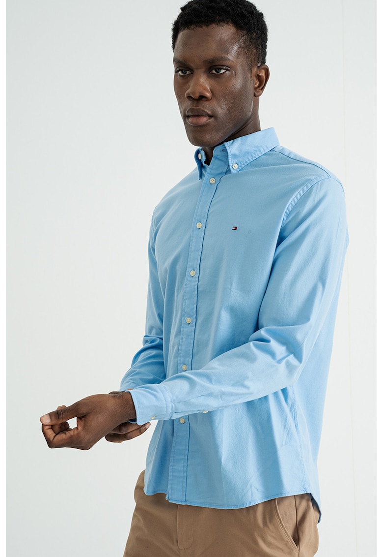 Риза Oxford с памук - Пастелносин Tommy Hilfiger