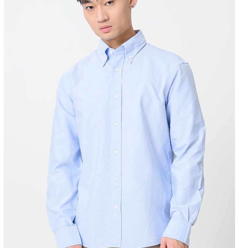 Риза Oxford със стандартна кройка - Пастелносин Tommy Hilfiger