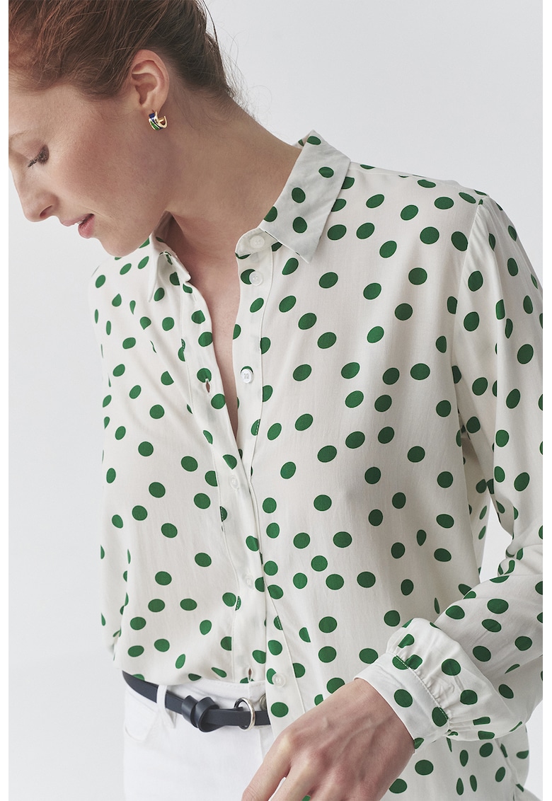 Риза на точки - Бял/Зелен Tatuum