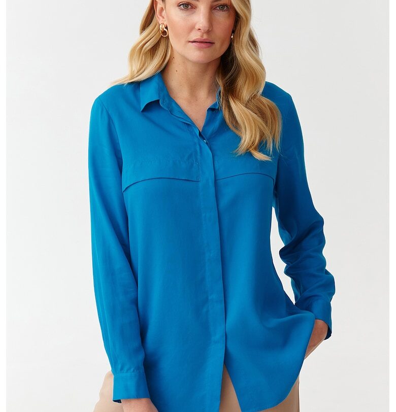 Риза от лиосел с дълги ръкави - Син Tatuum
