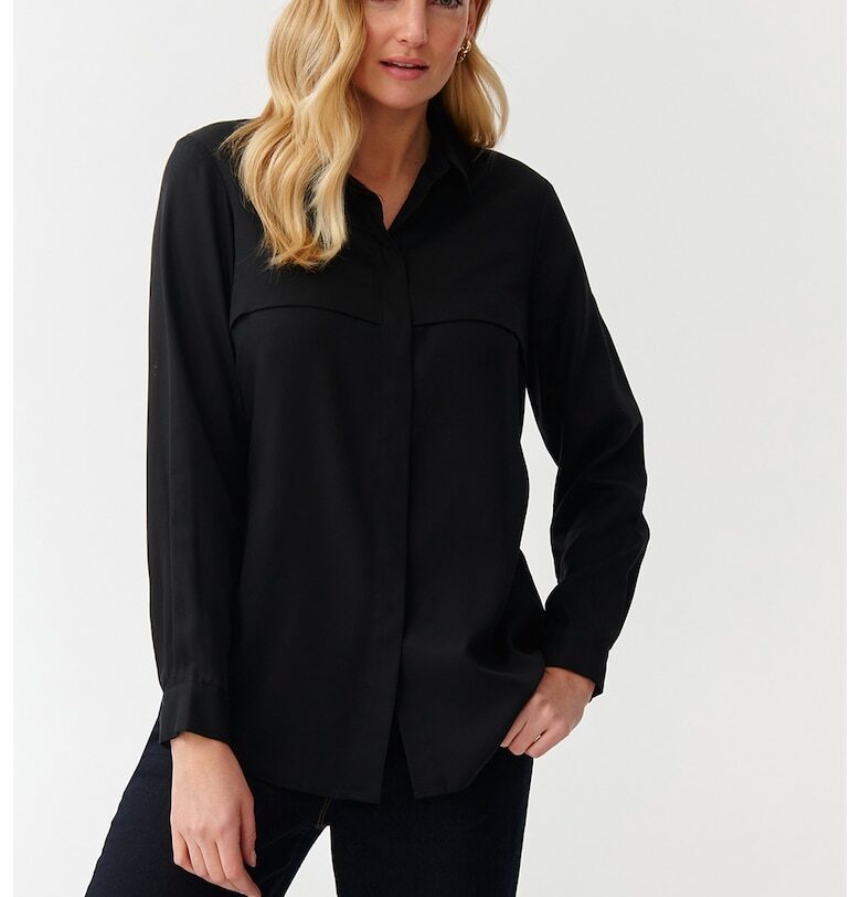 Риза от лиосел с дълги ръкави - Черен Tatuum