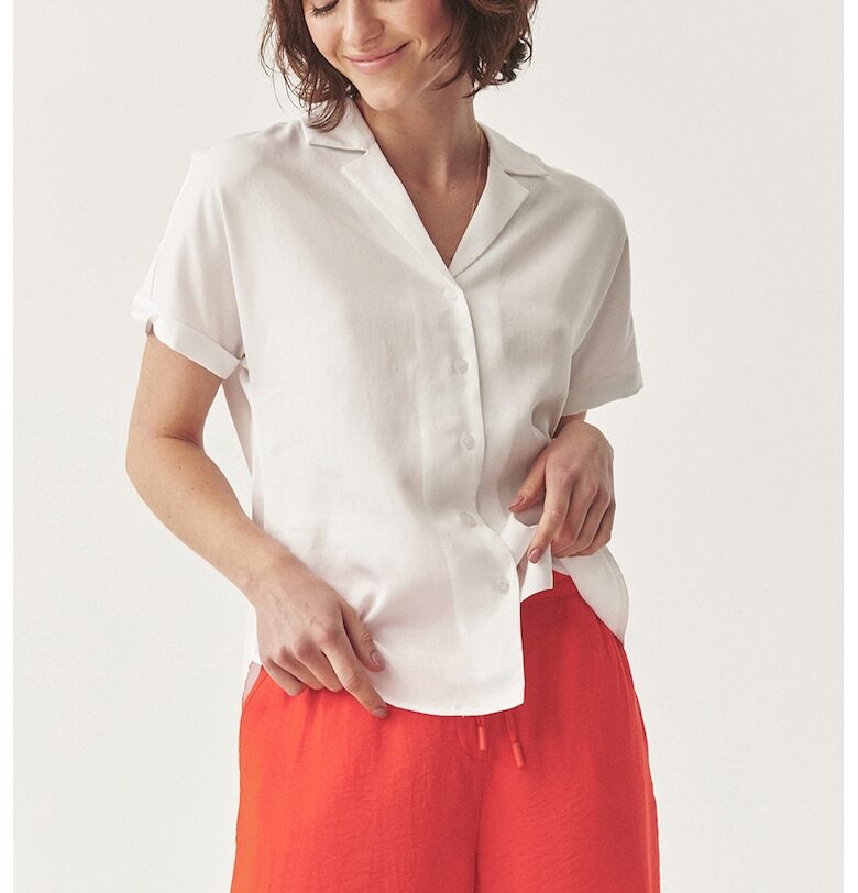 Риза от лиосел с къси ръкави - Бял Tatuum