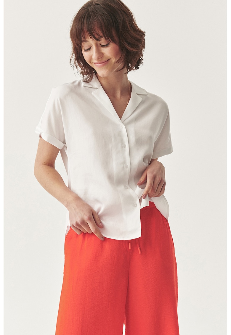 Риза от лиосел с къси ръкави - Бял Tatuum