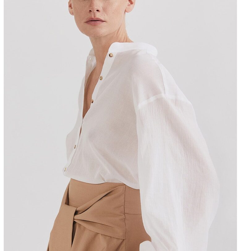Риза от памук French Dream с дълги ръкави - Бял IPANOMI