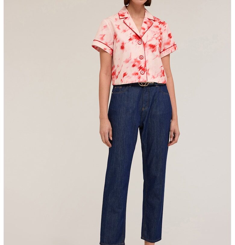 Риза с десен - Червен/Бял Motivi