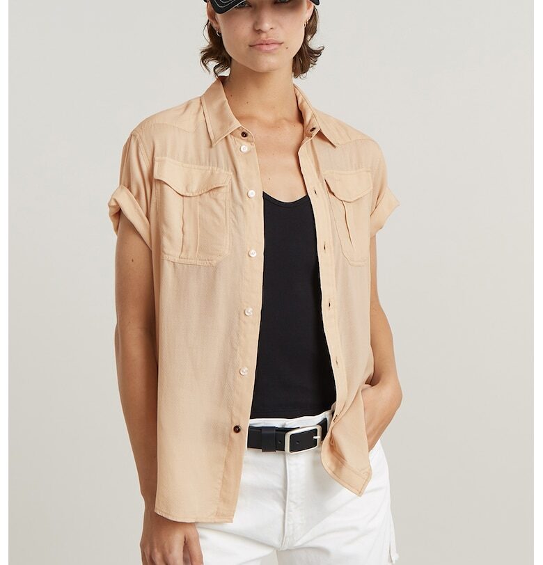 Риза с джобове на гърдите - Праскова G-STAR