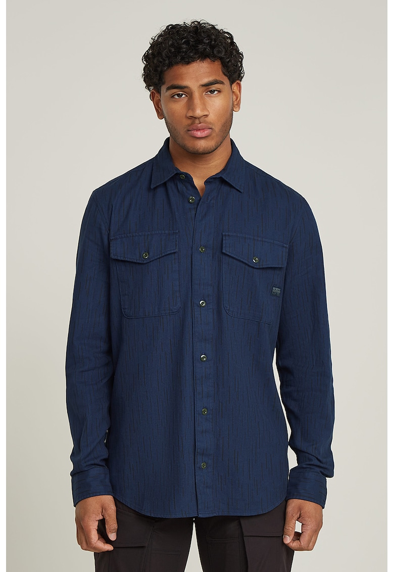Риза с джобове на гърдите - Тъмносин G-STAR