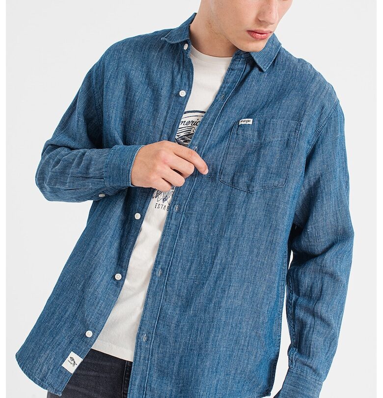Риза с джобове на гърдите и паднали ръкави Wrangler
