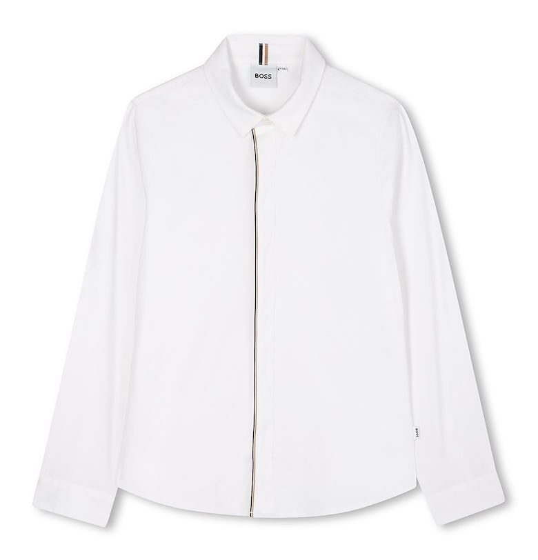 Риза с дълги ръкави - Бял BOSS Kidswear