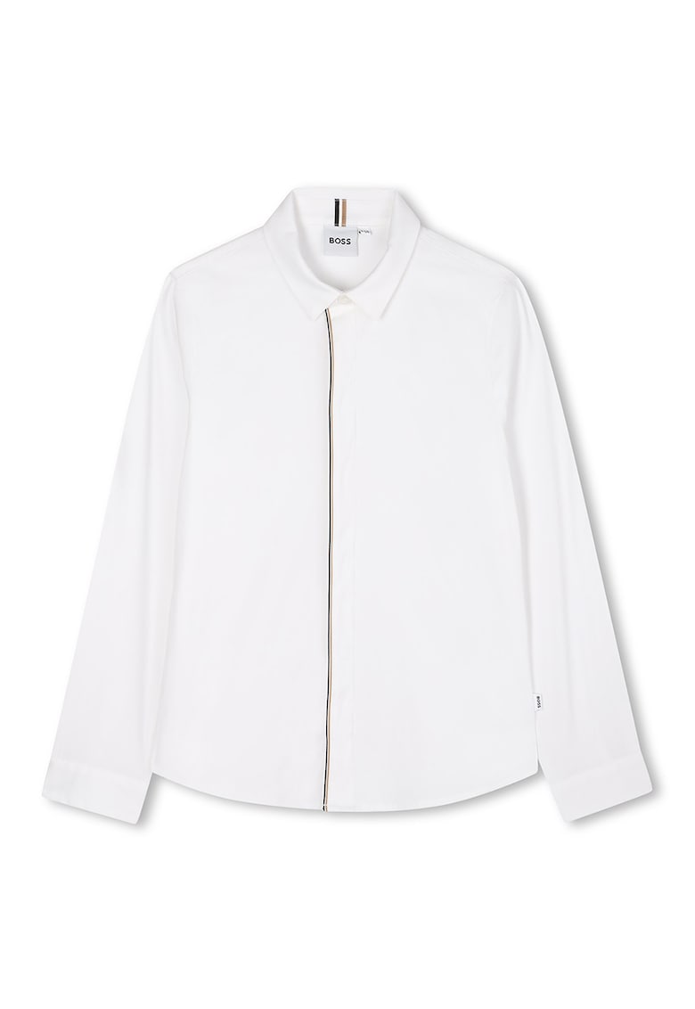 Риза с дълги ръкави - Бял BOSS Kidswear