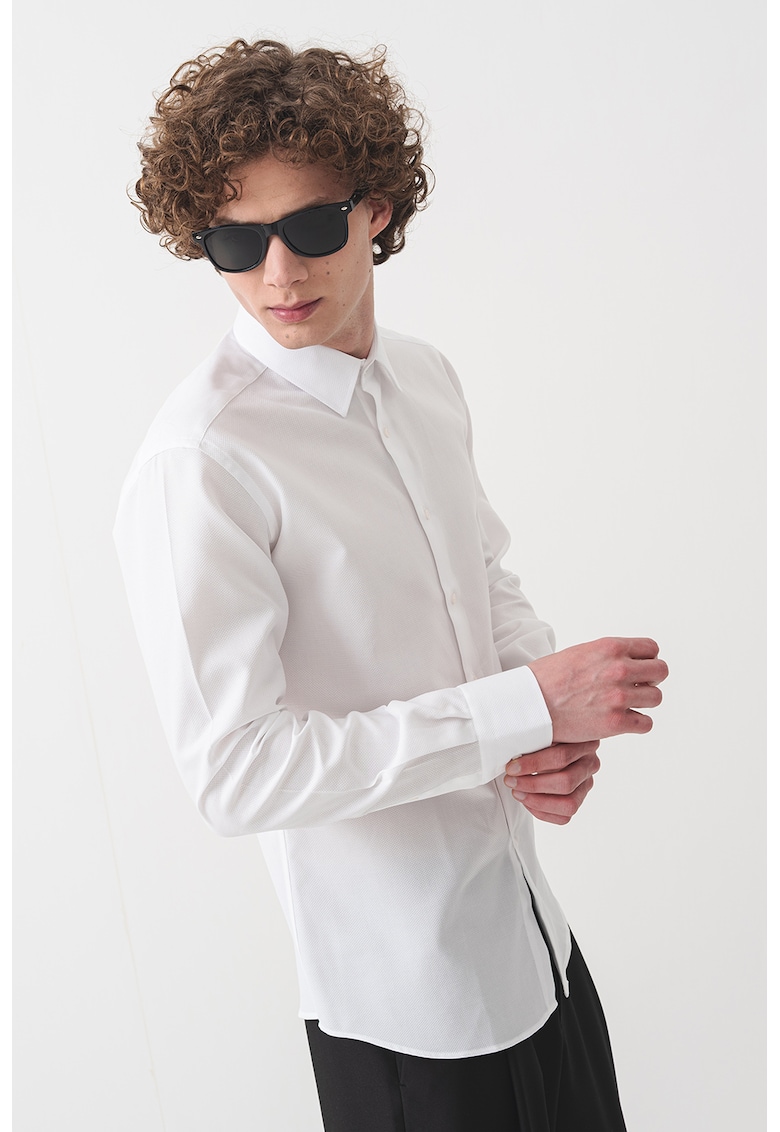 Риза с дълги ръкави - Бял Karl Lagerfeld