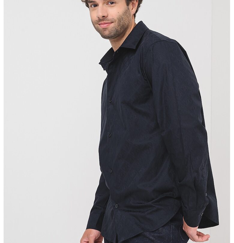 Риза с дълги ръкави - Избеляло черно ARMANI EXCHANGE