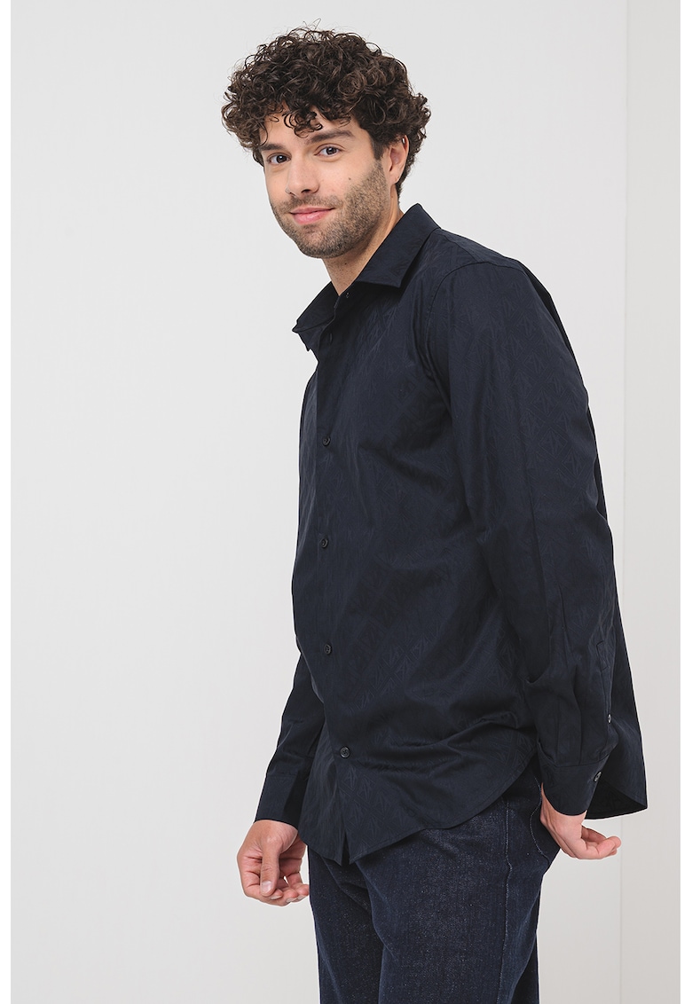 Риза с дълги ръкави - Избеляло черно ARMANI EXCHANGE