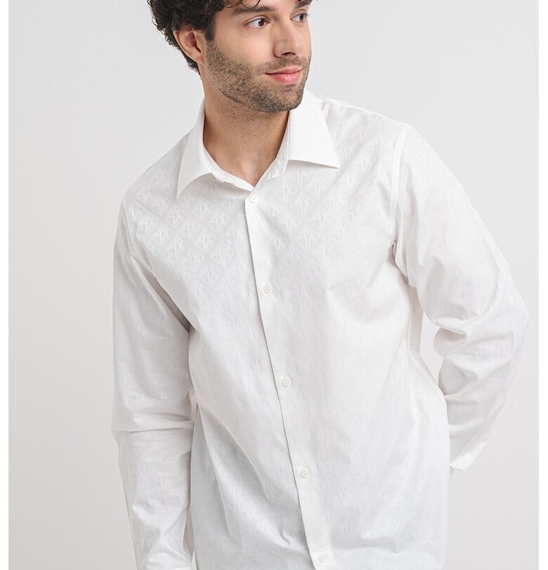 Риза с дълги ръкави - Мръснобял ARMANI EXCHANGE