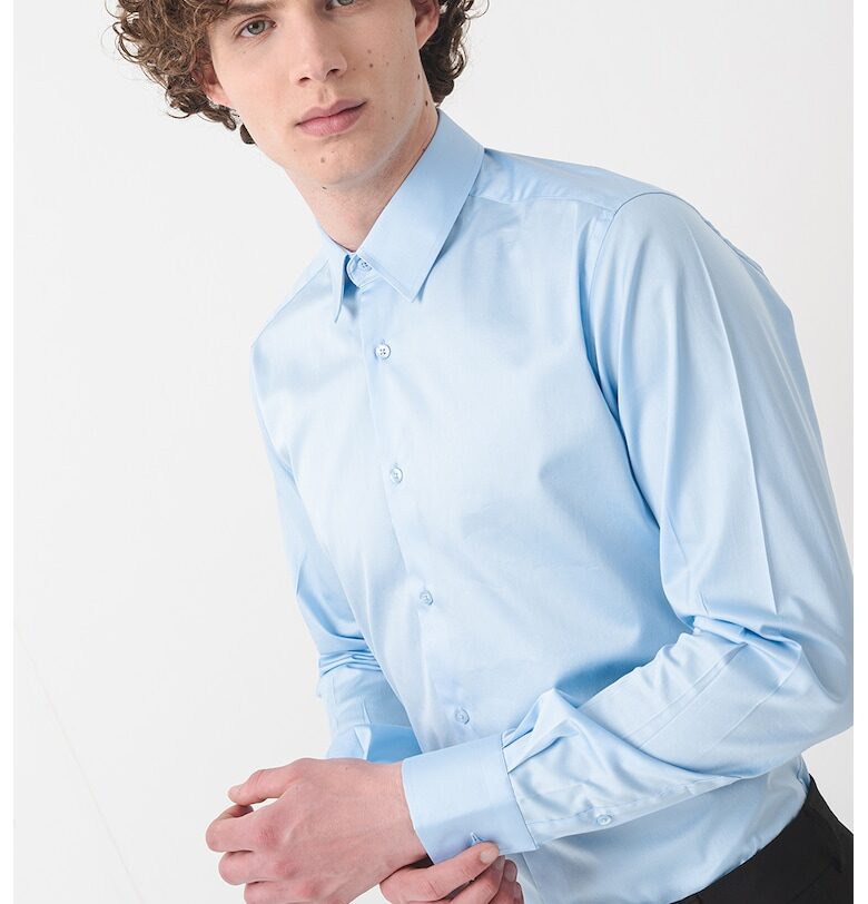 Риза с дълги ръкави - Небесносин Karl Lagerfeld