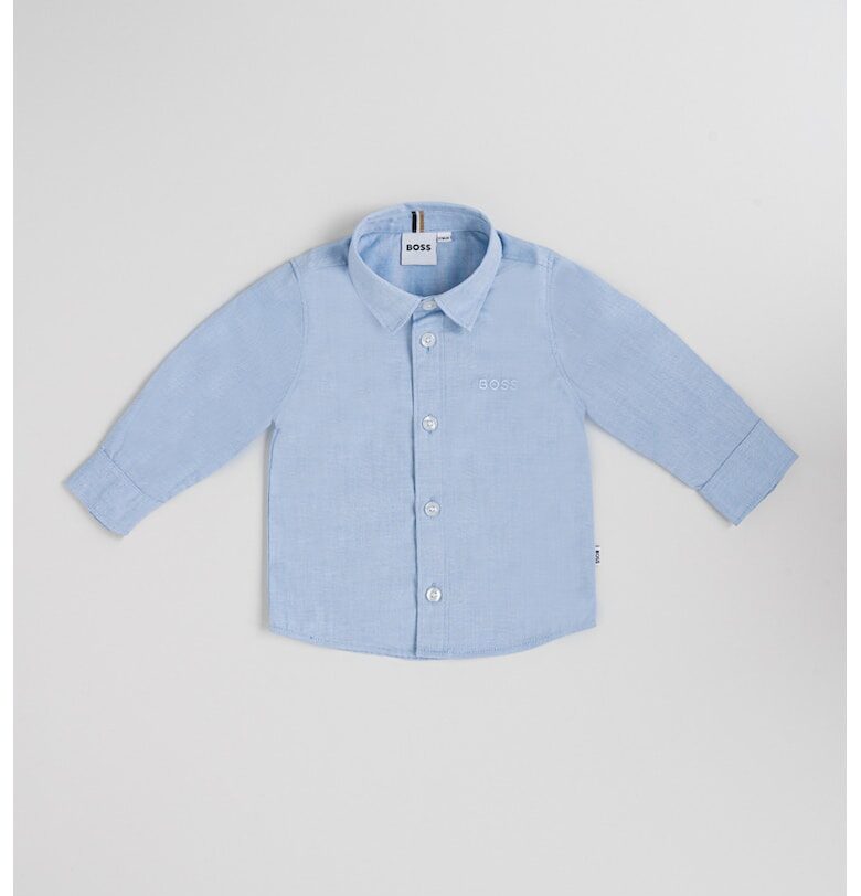 Риза с дълги ръкави - Светлосин BOSS Kidswear