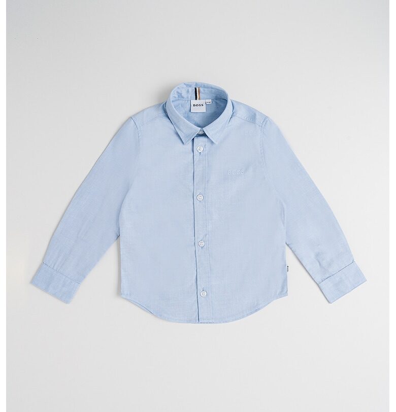 Риза с дълги ръкави - Светлосин BOSS Kidswear