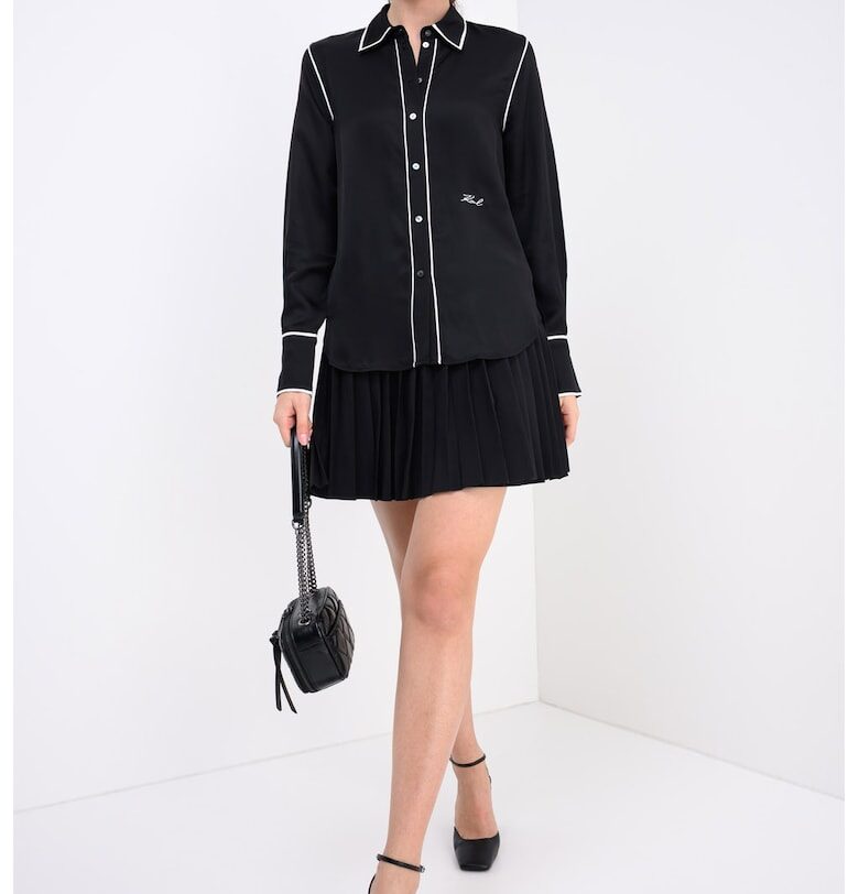 Риза с контрасти - Бял/Черен Karl Lagerfeld