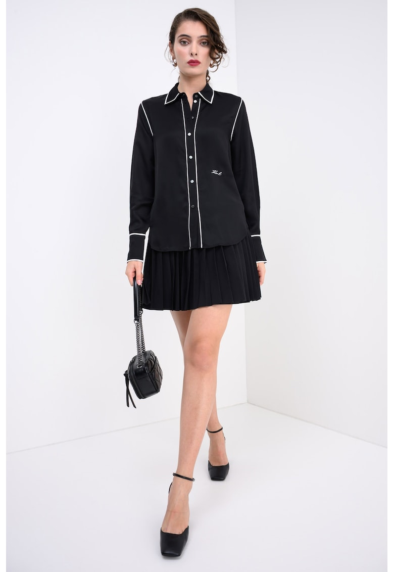 Риза с контрасти - Бял/Черен Karl Lagerfeld