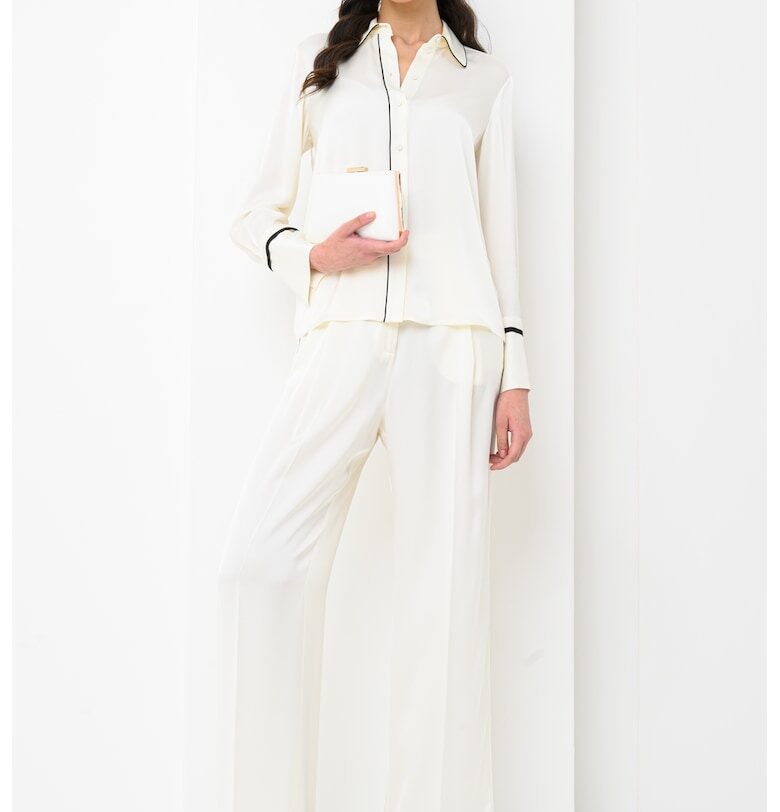 Риза с контрасти - Черен/Бледожълт Attic and Barn