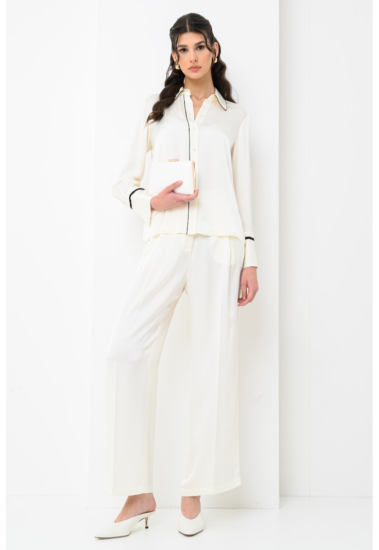 Риза с контрасти - Черен/Бледожълт Attic and Barn