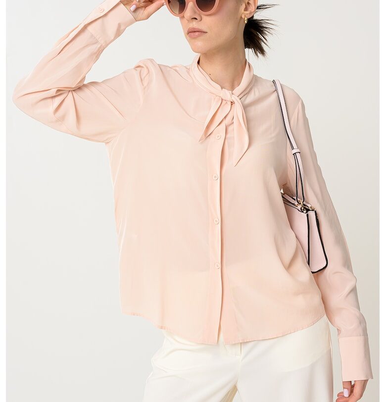 Риза с коприна и панделка - Праскова Stefanel